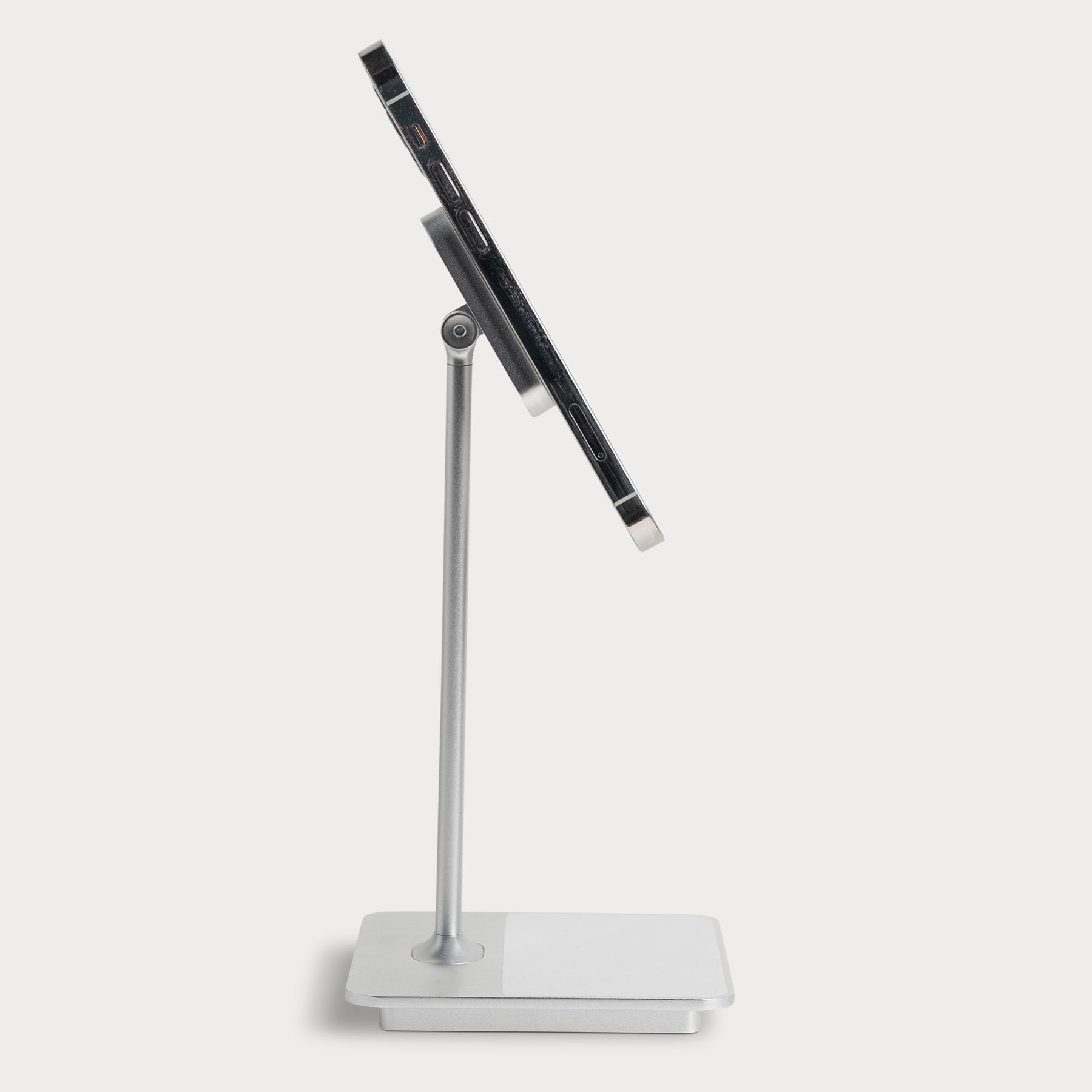 Magnetic Phone Stand with Dual Wireless Charging - Black / Silver